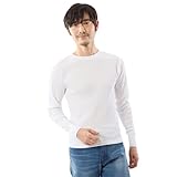 [ヘインズ] ロングTシャツ サーマル 防寒 あたたかい 丸首 長袖 無地 ワッフル Beefy サーマルクルーネックロングスリーブ HM4-Q103 メンズ ホワイト M