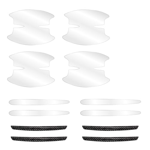 12 Pièces Protection Portière Voiture, Film Transparent Auto pour Poignée et Bord de Porte, Protege Portiere Voiture, Protection Poignee Porte,...