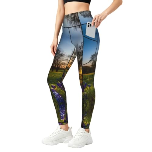 Leggings de entrenamiento Lavender Meadow mallas deportivas suaves con bolsillo lateral