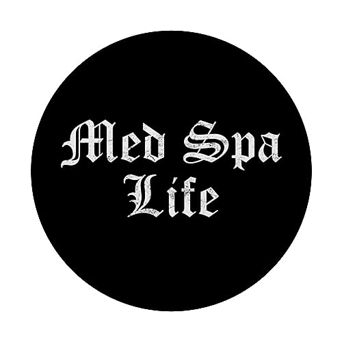 Vintage Med Spa Life Medical Spa Aesthetic Nurse Injector PopSockets Swappable PopGrip, Black - Image 3