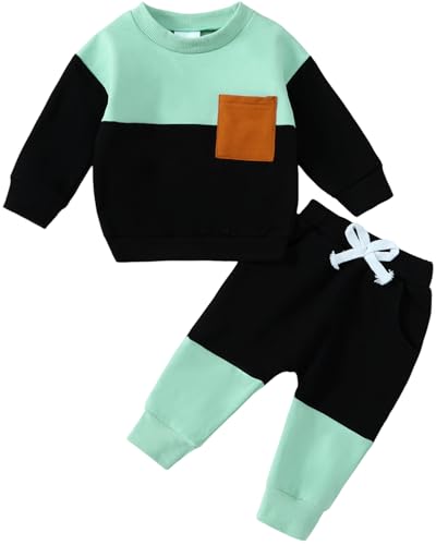 Image of Yvowming Baby Boy Clothes Fall Clothes Truck Print Long Sleeve Pullover Tops + Pant Sets Toddler Winter Outfits