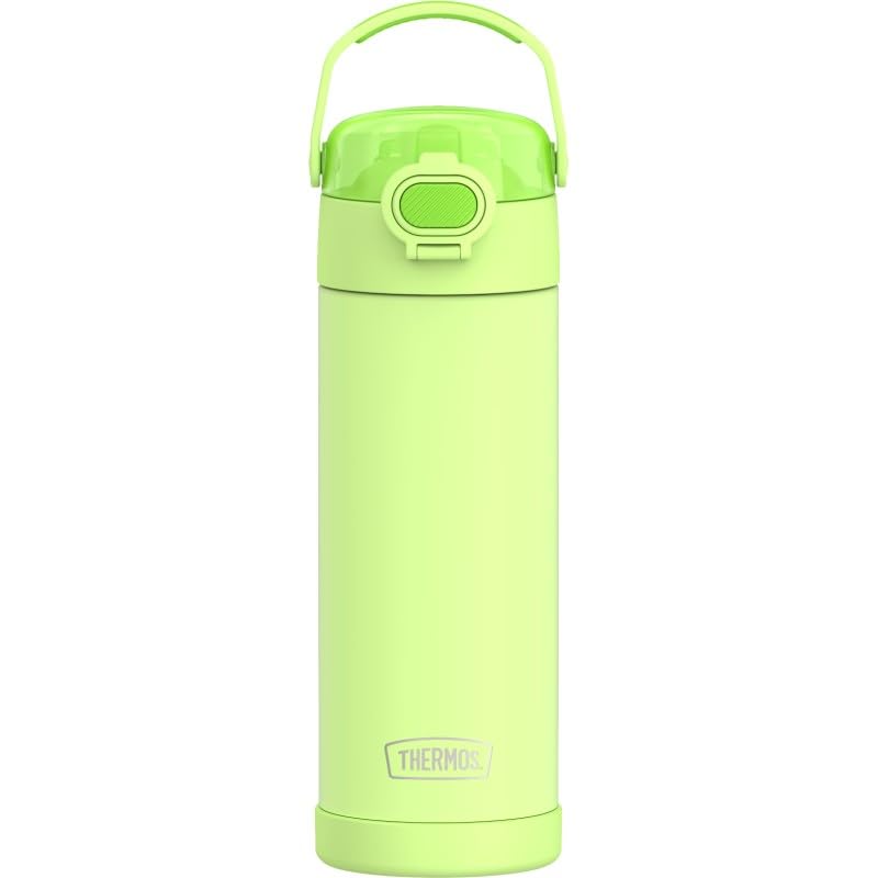 Thermos Kids FUNTAINER Water Bottle 0.47 L, Neon Green, Children's Stainless Steel, Cold for 12 Hours, Dishwasher Safe, Carbonated Seal, Drinking Bottle for School — image 1
