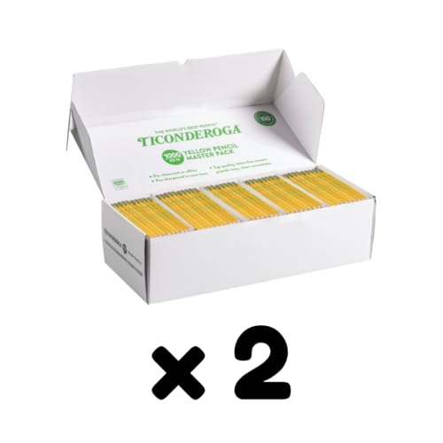 Image of Ticonderoga Wood-Cased Pencils, Pre-Sharpened, 1000 /Box, 2 Boxes | 2 HB Soft, Yellow, 2000 Pencils Total, X13100