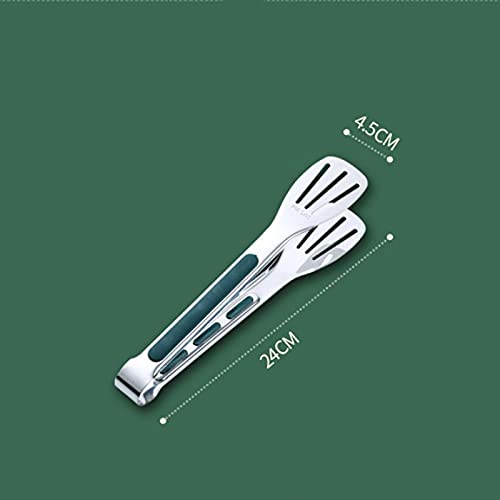Pinzas Cocina Pinzas de Cocina de Acero Inoxidable, con Silicona, for freír, cocinar, Pan, Tamaño: 24 * 4,5 cm, Flexible for Usar