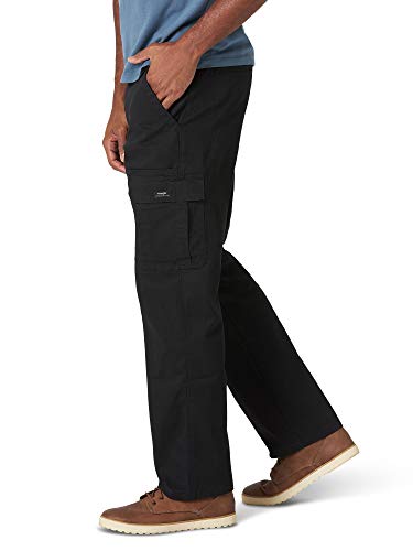 Wrangler Authentics Men's Stretch Cargo Pant, Black, 38W x 32L