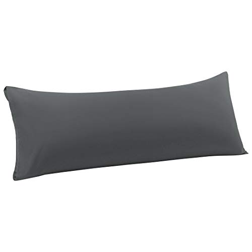 PiccoCasa Taie Oreiller Taie de Traversin Housse de Coussin Corps avec Fermeture d'Enveloppe pour Oreiller Long Traversin Corps en Microfibre Souple Gris...