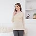 Liu & Qu Women's Nursing Tops Ribbed Long Sleeves Maternity Shirts Double Layer Breastfeeding Shirts Pregnancy Clothes 3 Pack