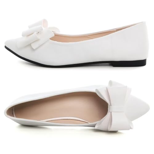 Image of TN TANGNEST Women Fashion Bowknot Flats Comfort Pointed Toe Dress Shoes