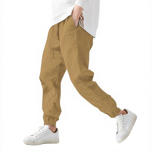 Boys Cargo Pants Size 10-12 Casual Drawstring High Waisted Boy Joggers Summer Casual Workout Running Hiking Pants2