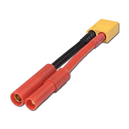 Lot De 2 Adaptateurs XT60 Mâle Vers HXT 4 Mm - Plaqué Or - 12 AWG - Mr.Modellbau - 60A