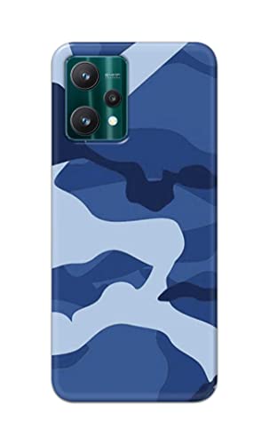 Image of Printed Hard Back Cover Case for Realme 9 Pro 5G Back Cover (Army Blue Pattern) -702