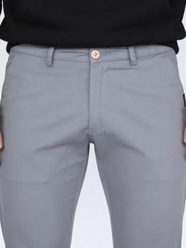 Image of Urbano Fashion Men's Straight Fit Mid Rise Cotton Casual Chinos Trousers Stretch