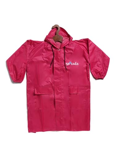 Image of Rupa Girls Polyvinyl Chloride (Pvc) Unisex Kids Unisex Rainwear, Cartoon Print Waterproof Long Longcoat /Raincoat With Adjustable Hood For Boy And Girl And With Space For School Bag. Pack Of 1