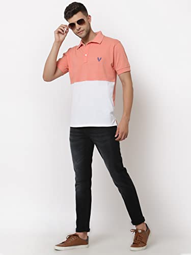 Image of UZARUS Mens Solid Cotton Regular Fit Polo T-Shirt