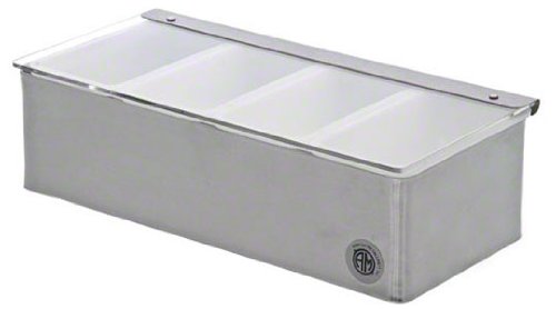 Miniatura 3 de American Metalcraft Soporte para condimentos CD4 sin enfriar con 4 compartimentos, color plateado