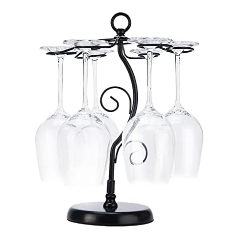 FOMANSH Estante para Copas de Vino,Soporte de Secado de Aire de Vidrio de Metal de Mesa Cover