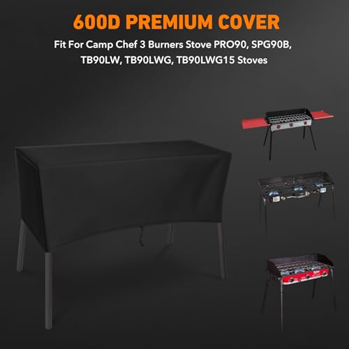 Heavy-Duty Patio Cover Fits Camp Chef 3 Burners Stove PRO90, SPG90B, TB90LW, ...