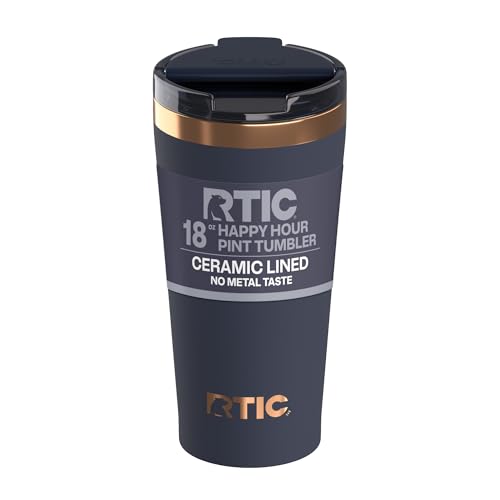 RTIC 18oz Pint Tumbler with Lid Ceramic Lined Black Cherry | Insulated Stainless Steel Metal Portable Travel Cup for Hot and Cold Drinks Coffee Car Camping and Travel product thumbnail 12
