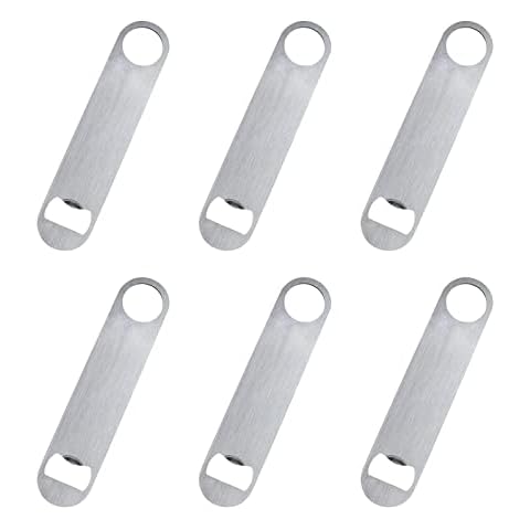 6 Pcs Bottle Openers Stainless Steel Flat Corkscrew Multipurpose Manual Beer Openers for Home Party Bar Bartender Bottle Openers, Bar Blade, Beer Openers Cover