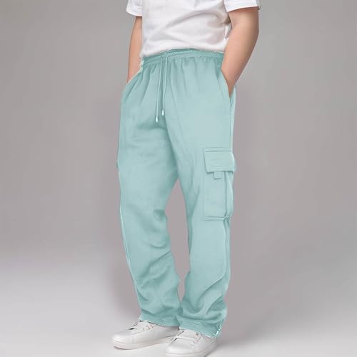 Boys Girls Sweatpants Fleece Workout Active Running Sweat Pants Kids Clothes Elastic Waist Cargo Pants with Pockets2