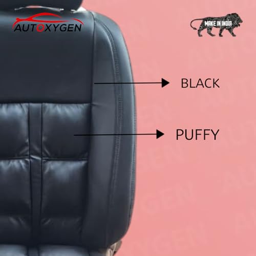 Image of AUTOXYGEN Car PU Leather Luxury seat Cover Front & Rear Accessories for Swift Dzire Till 2016 (Black with Puffy, 1001)