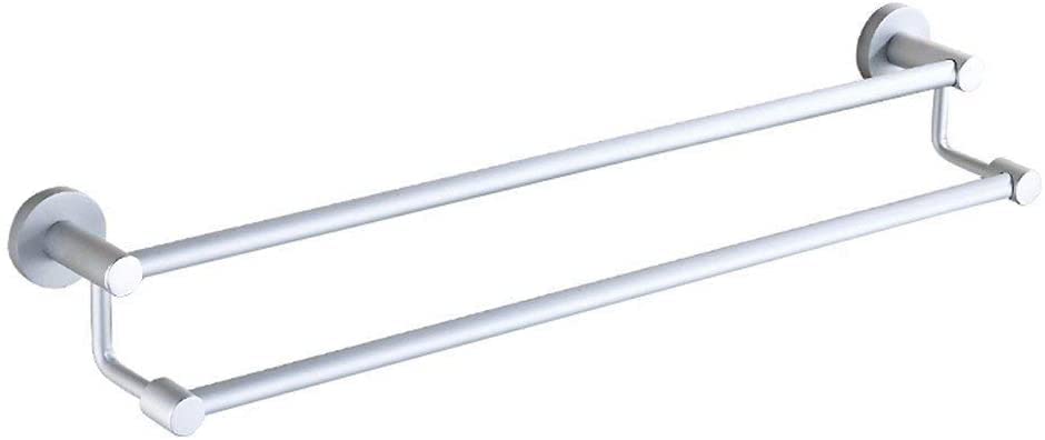 Support de serviette mural haut de gamme en aluminium argent 60 cm