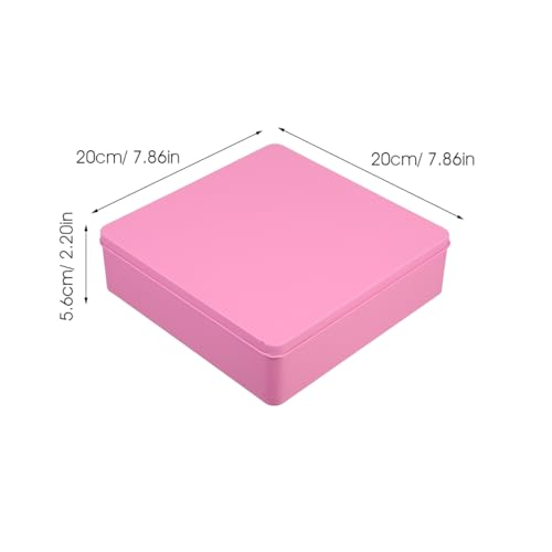 Cabilock Large Decorative Tinplate Tin Box For Home Storage For Cookies Snacks And Presents Metal Container With Lid for Home Storage, Cookies, Snacks, Kitchen Organization, Pink