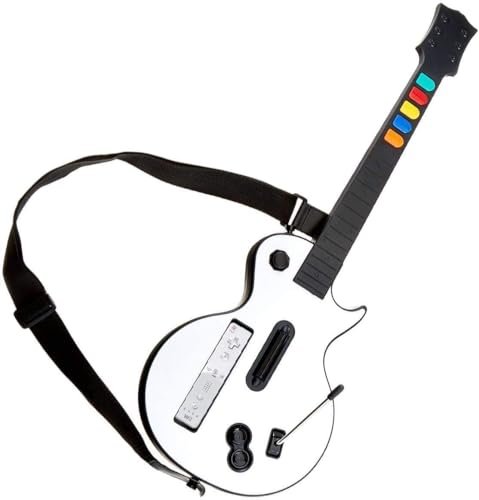 DOYO Wireless Wii Guitar Hero Controller with Strap - White
