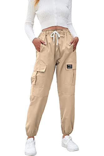 SANGTREE Girls & Womens Drawstring Cargo Jogger Pants,3 Years - Women 3XL
