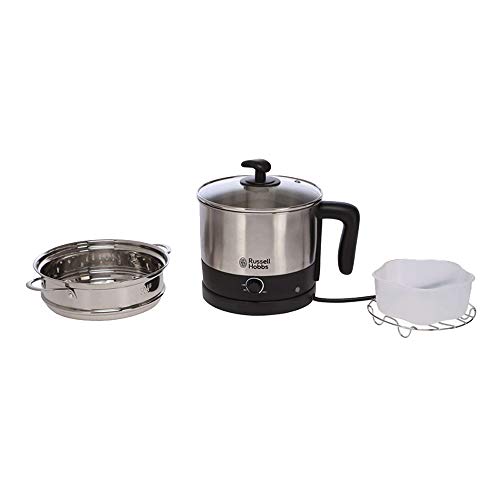 Image of Russell Hobbs HomeStop 800 W Round Metallic Finish Temperature Control Multi Cook Kettle (Silver Free Size)