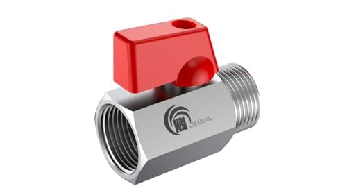 Khanjan 1/4" Mini Ball Valve (Male-Female) Brass Construction For Precise Flow Control (1/4 Inches BSP Male x Female)