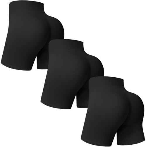 MOREFEEL 3 Pack Workout Gym Shorts Women-5