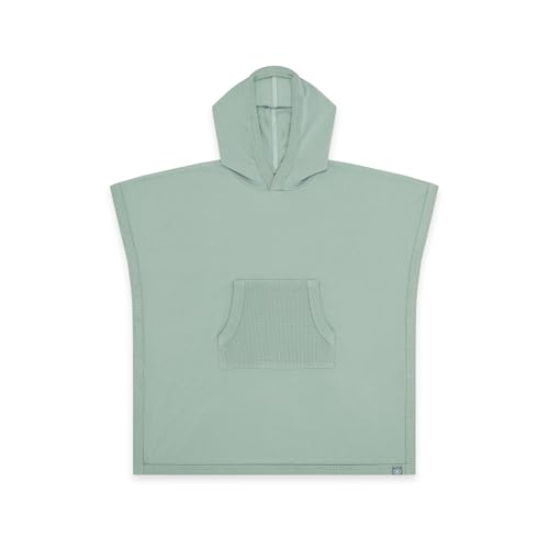 emma & noah UV-Poncho für Kinder UPF 40+ geprüft nach EN 13758 mit Kapuze ohne Chemie aus Bio-Baumwolle & Bambus-Viskose | Essential Mint 35