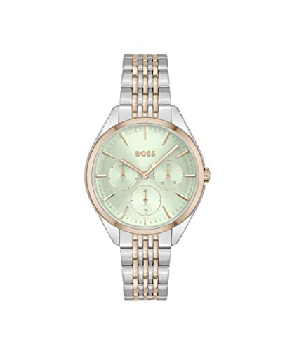 Image of Boss Saya Multifunction Green Round Crystal Dial Women's Watch - 1502641