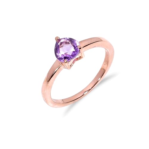 Bague mariage homme et femme argent 925 solitaire améthyste cœur R-150