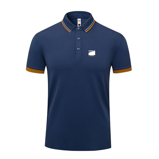 Polo manche courte FCOIN contre la transpiration, t-shirt respirant col rayé dark blue