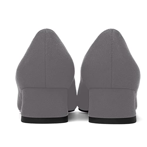 MOVINSTEPS Womens Dating Slip On Suede Dress Pointed Toe Chunky Low Heel Pumps Shoes 1.5 Inch4