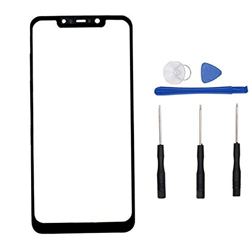 Outer Glass Lens Front Screen Cover Replacement for Xiaomi Mi Poco F1/ Pocophone F1 M1805E10A (Not LCD and Not Digitizer) Black