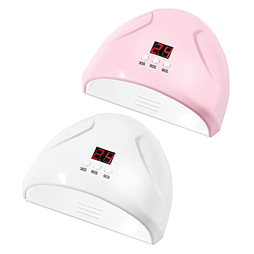 Lámpara UV LED para uñas de gel, secador de uñas de 36 W, con función de carga USB, función de sincronización de 30/60/90s, pantalla LCD para manicura/pedicura en casa y salón (rosa)