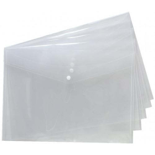 Tiger A3 Clear Stud Wallet Folder Plastic Document Holder File Popper Wallets (Pack of 1)