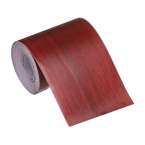 Image of MECCANIXITY Wood Grain Repair Tape, 2 Inch x 16 Feet Self Adhesive Wood Grain Tape Multi-Purpose Wallpaper Border Trim for Furniture Floors Windows Doors Tables Home, Red