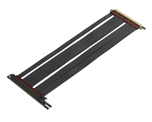 Image of LINKUP - Extreme4+ PCIe 4.0 X16 Riser Cable (Open Box) [RTX4090 RX6950XT x570 Z690 Tested] Twinax Shielded High-Speed Vertical Mount Gaming PCI Express Gen4┃Universal 90 Degree Socket (50cm / 19.6 inch)