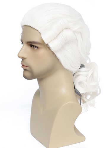 judge colonial wig for men white funny crazy wigs washington halloween costume cosplay party wigs white