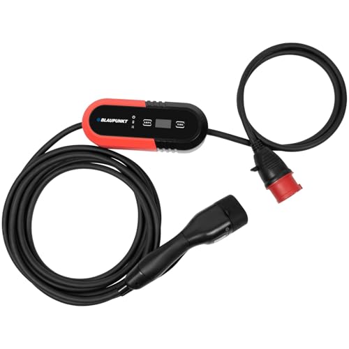 BLAUPUNKT Mobile Wallbox Ladestation 11kW Typ 2 Ladekabel für Elektroautos | 6m 3 phasig mit CEE Steckdose | Ideal für VW ID 4 Cupra Born BYD Seal etc.