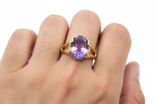 Image of 55Carat Choose Your Color Genuine Stone Ring 18K Gold Plated Oval Handmade Jewellery for Gift Sizes 4-13