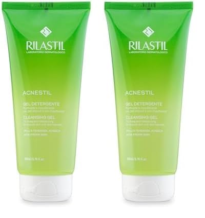 Rilastil – Acnestil Gel, Limpiador Antimperfecciones e Hidratante, Limpia sin Resecar, con Pantenol, Ceramidas y Ácido Hialurónico, Pieles Mixtas o Grasas con Tendencia Acneica – 200 ml (Paquete de 2)