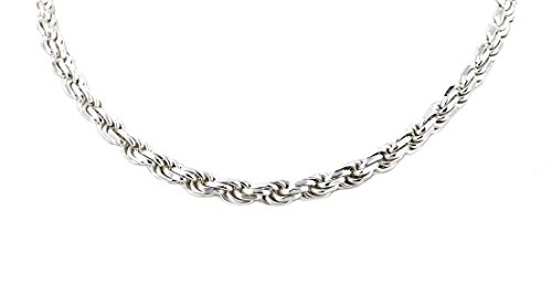Sterling Silver Real Solid 925 Diamond Cut Rope Chain 3.0mm 16