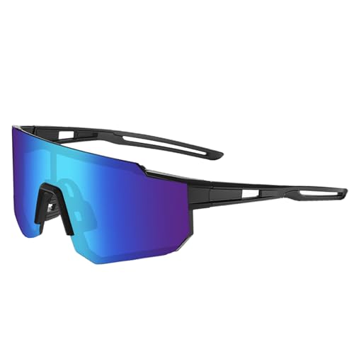 Wieerda Cycling Sunglasses Sports Polarized Sunglasses for Men and Women UV 400 Protection Polarised Sun Glasses for Baseball Running Golf Driving Fishing Goggles (Black Blue)