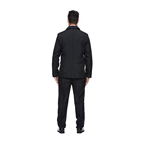 Eraspooky Mens Suits For Party Solid Color Leisure Suit Include Jacket Pants Tie Black thumb #4