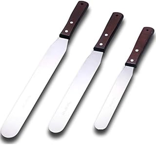 Straight Spatula Set of 3 Palette Knife Cake Frosting Spatulas - 6" 8" 10" Baking Icing Knife